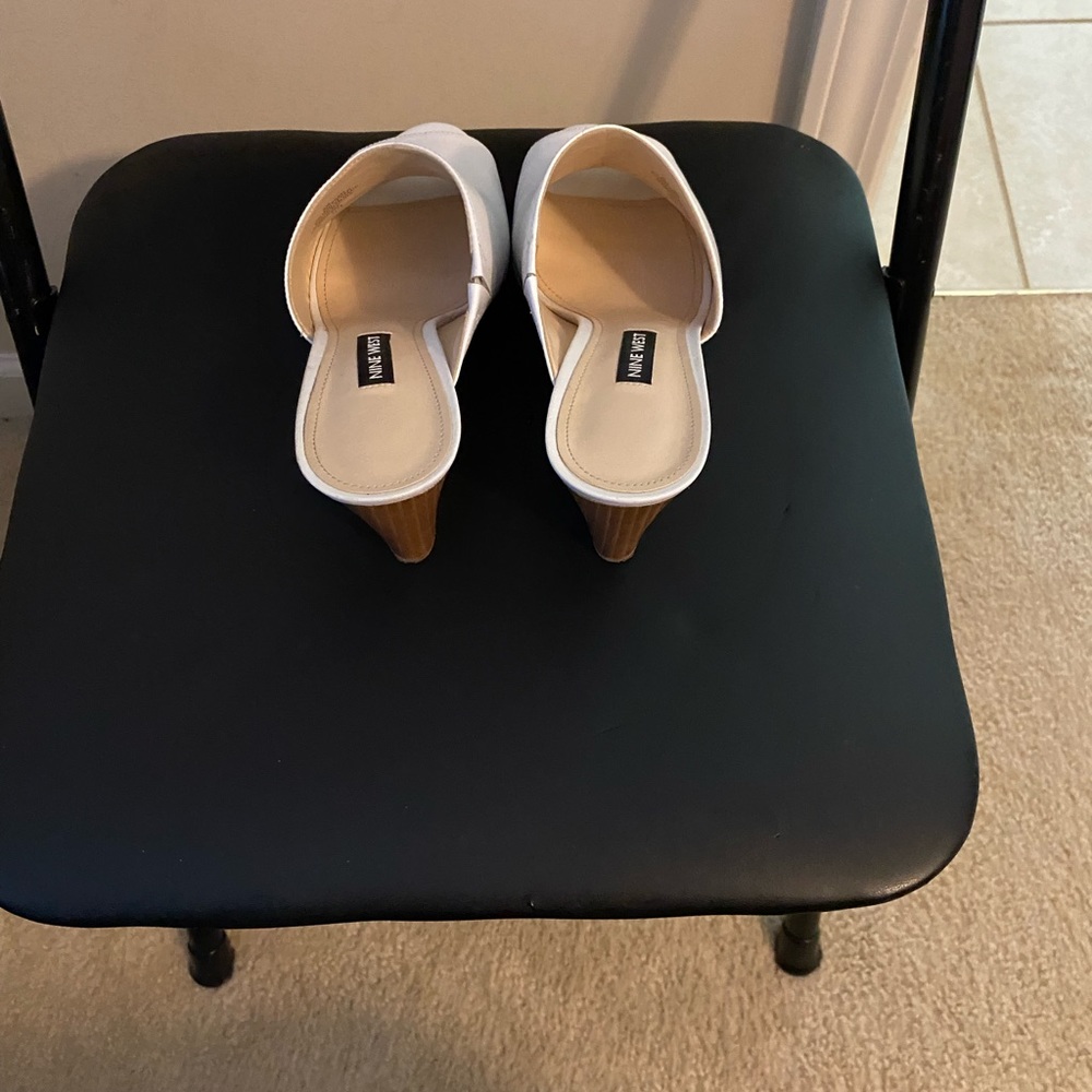 White Nine West sandals